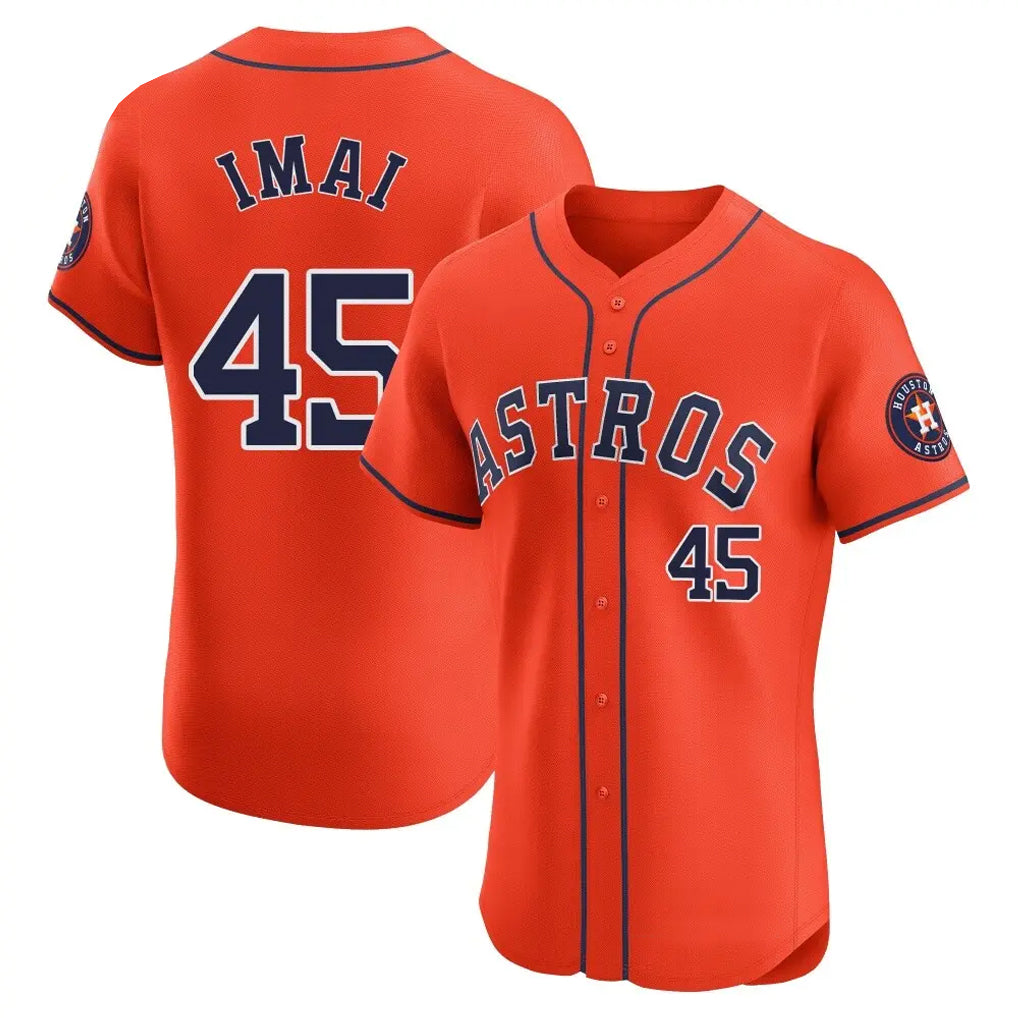 H.Astros #45 Tatsuya Imai Player Orange Home Limited Elite Ddoa Stitched Jerseys