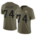 MN.Vikings #74 Donovan Jackson Player Olive Salute To Service Limited Ddoa Stitched Jerseys