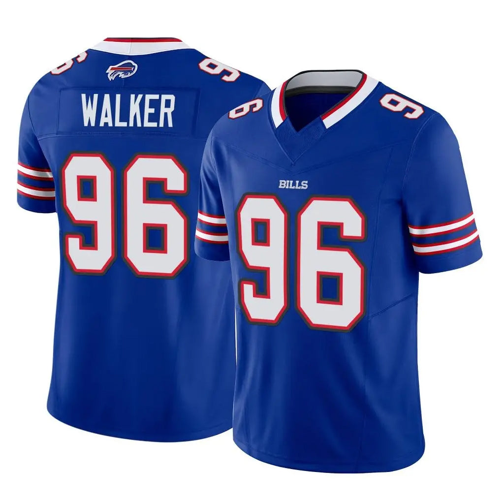 B.Bills #96 Deone Walker Player Royal Vapor F.U.S.E. Limited Home Game Ddoa Stitched Jerseys