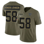 LV.Raiders #58 Jackson Powers-Johnson Player Olive 2025 Salute To Service Limited Game Ddoa Stitched Jerseys
