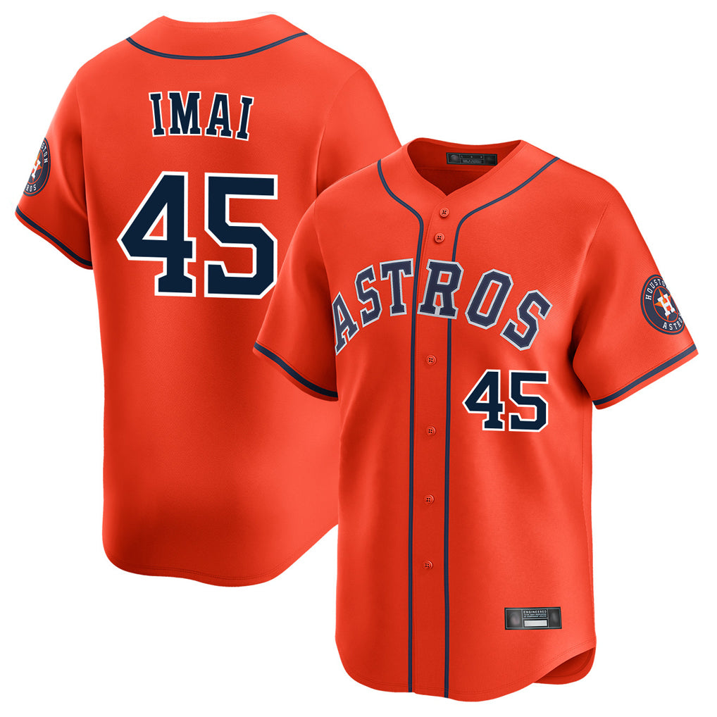 H.Astros #45 Tatsuya Imai Player Orange Home Limited Ddoa Stitched Jerseys