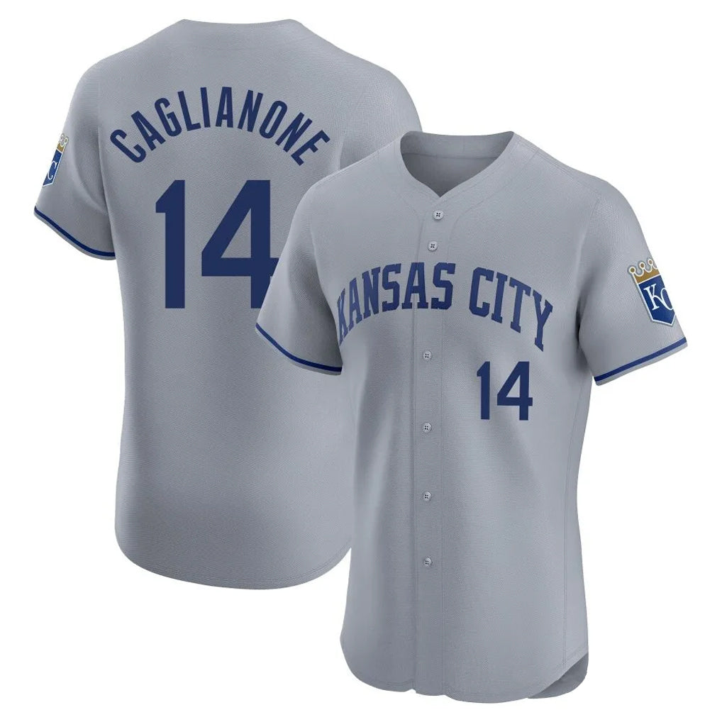 KC.Royals #14 Jac Caglianone Player Gray Limited Elite Home Ddoa Stitched Jerseys