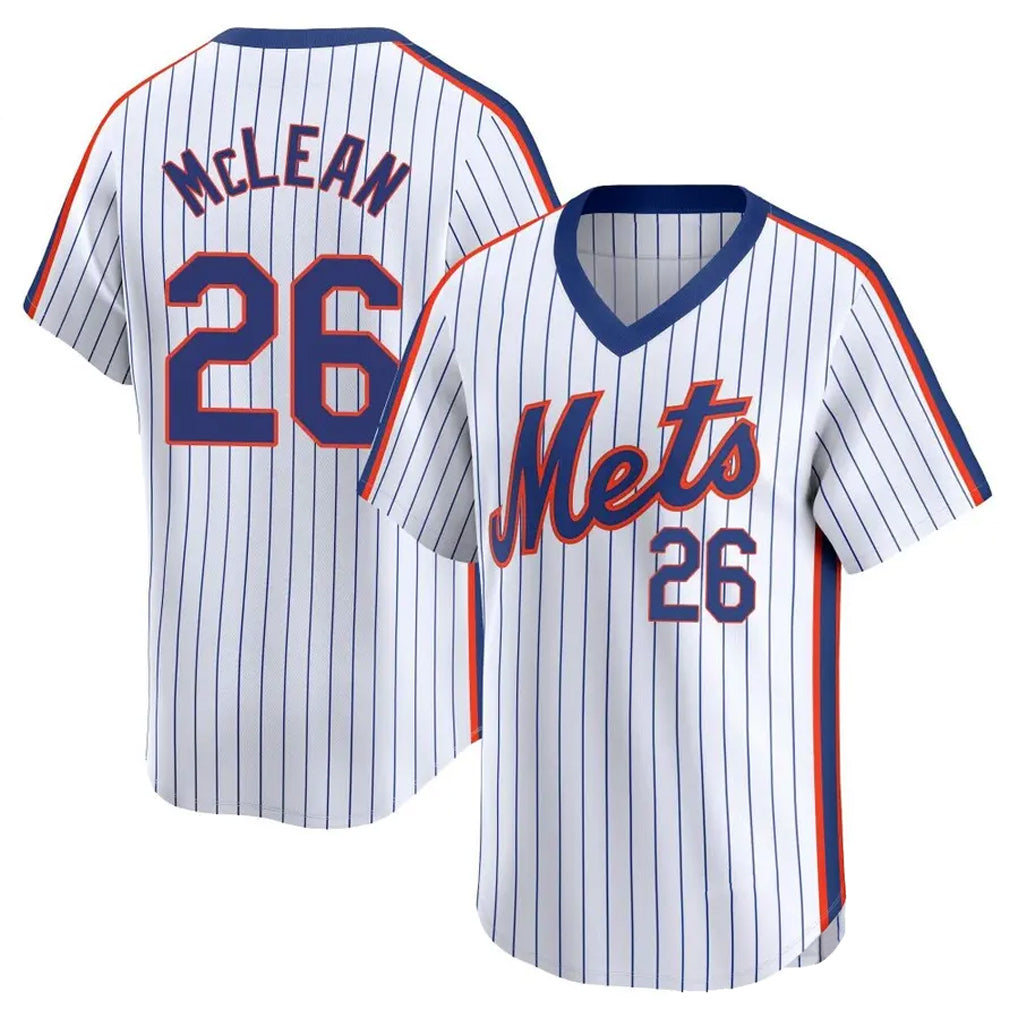 NY.Mets #26 Nolan McLean Player White Cooperstown Collection T-shirt Game Ddoa Stitched Jerseys