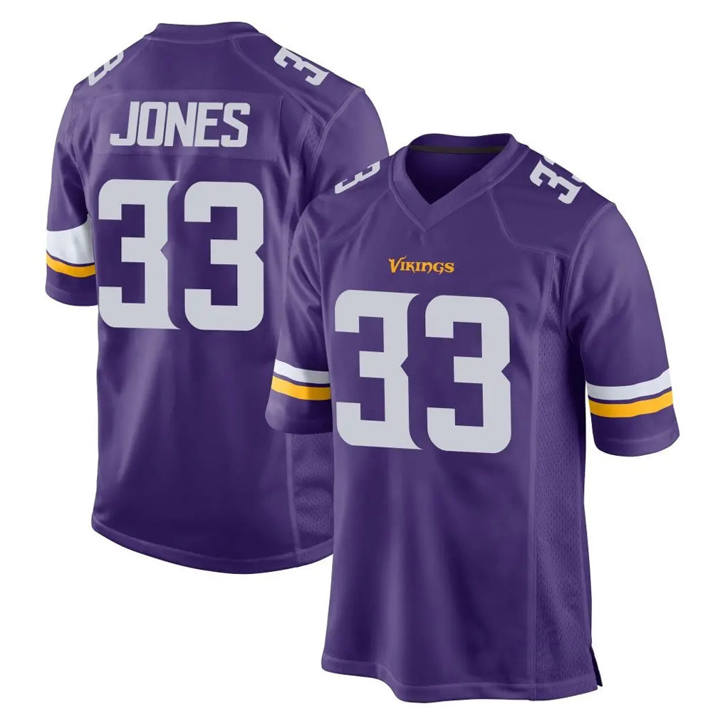 M.Vikings #33 Aaron Jones Sr. Player Purple Home Game Ddoa Stitched Jerseys