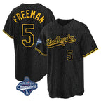 LA.Dodgers #5 Freddie Freeman Player Gold World Series Meet Black Limited Home Ddoa Stitched Jerseys