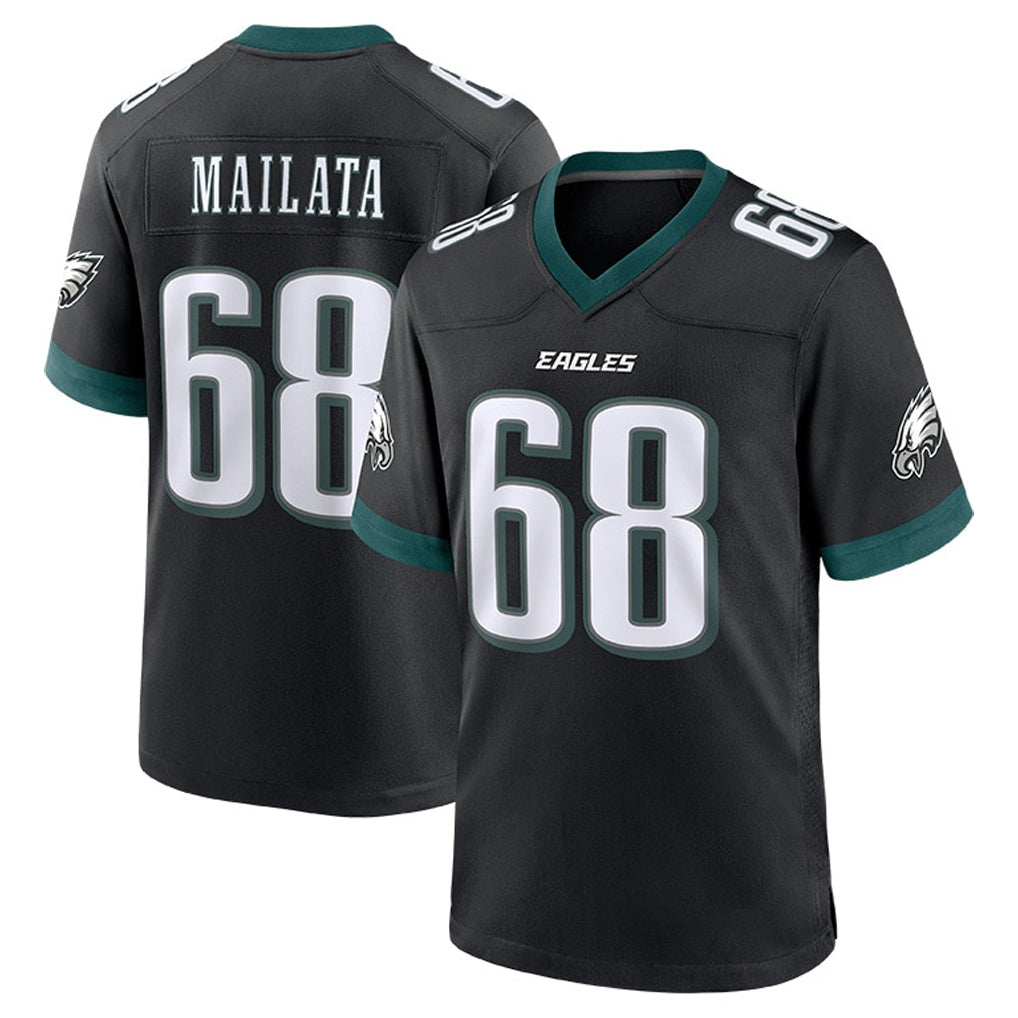 P.Eagles #68 Jordan Mailata Player Black Game Home Ddoa Stitched Jerseys