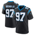 C.Panthers #97 Bobby Brown III Player Black Limited Home Game Ddoa Stitched Jerseys
