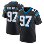 C.Panthers #97 Bobby Brown III Player Black Limited Home Game Ddoa Stitched Jerseys