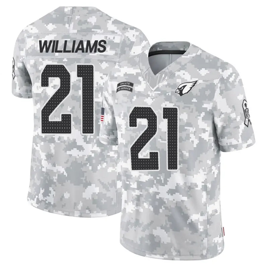 A.Cardinals #21 Garrett Williams Player Camo Salute to Service Limited Ddoa Stitched Jerseys