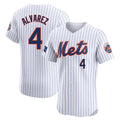 NY.Mets #4 Francisco Alvarez Player White Home Limited Elite Ddoa Stitched Jerseys