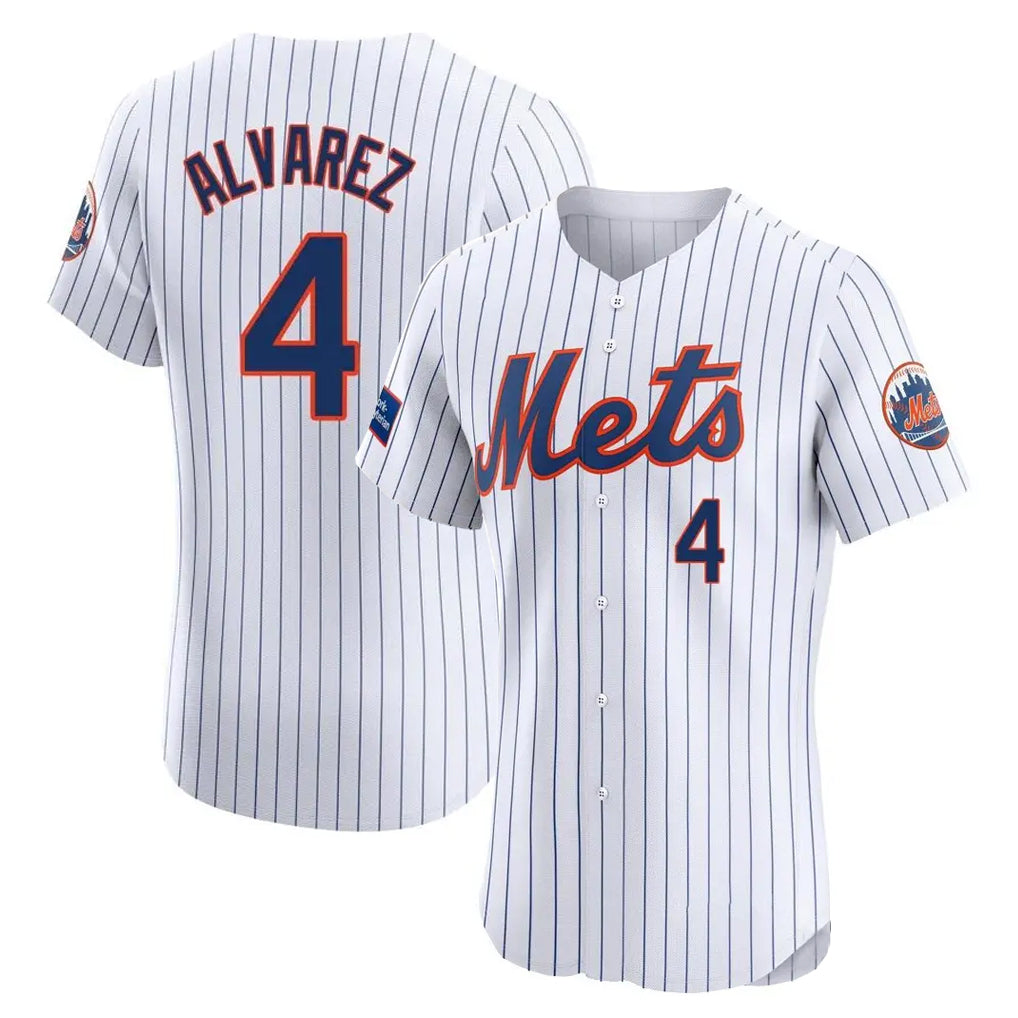 NY.Mets #4 Francisco Alvarez Player White Home Limited Elite Ddoa Stitched Jerseys