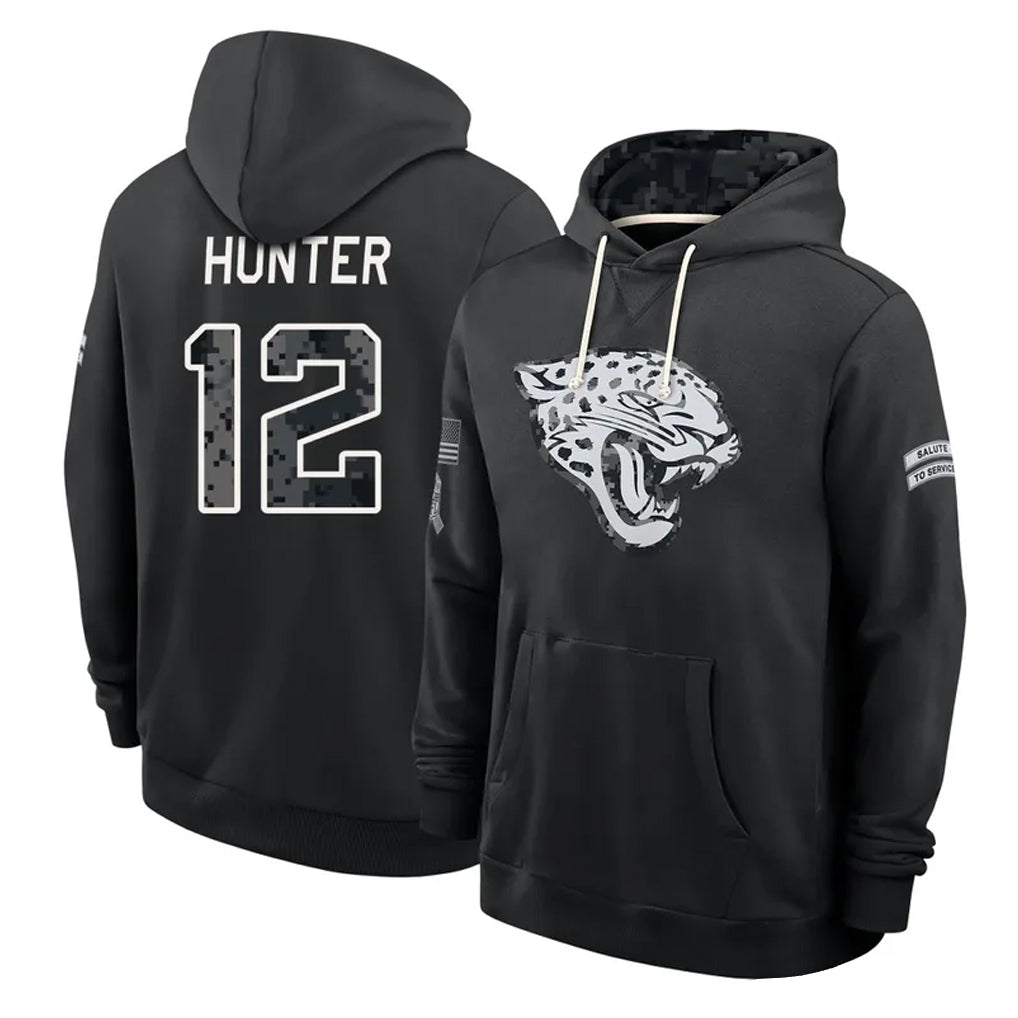 J.Jaguars #12 Travis Hunter Player 2026 Black Logo Pullover Hoodies Limited Game Ddoa Stitched Jerseys