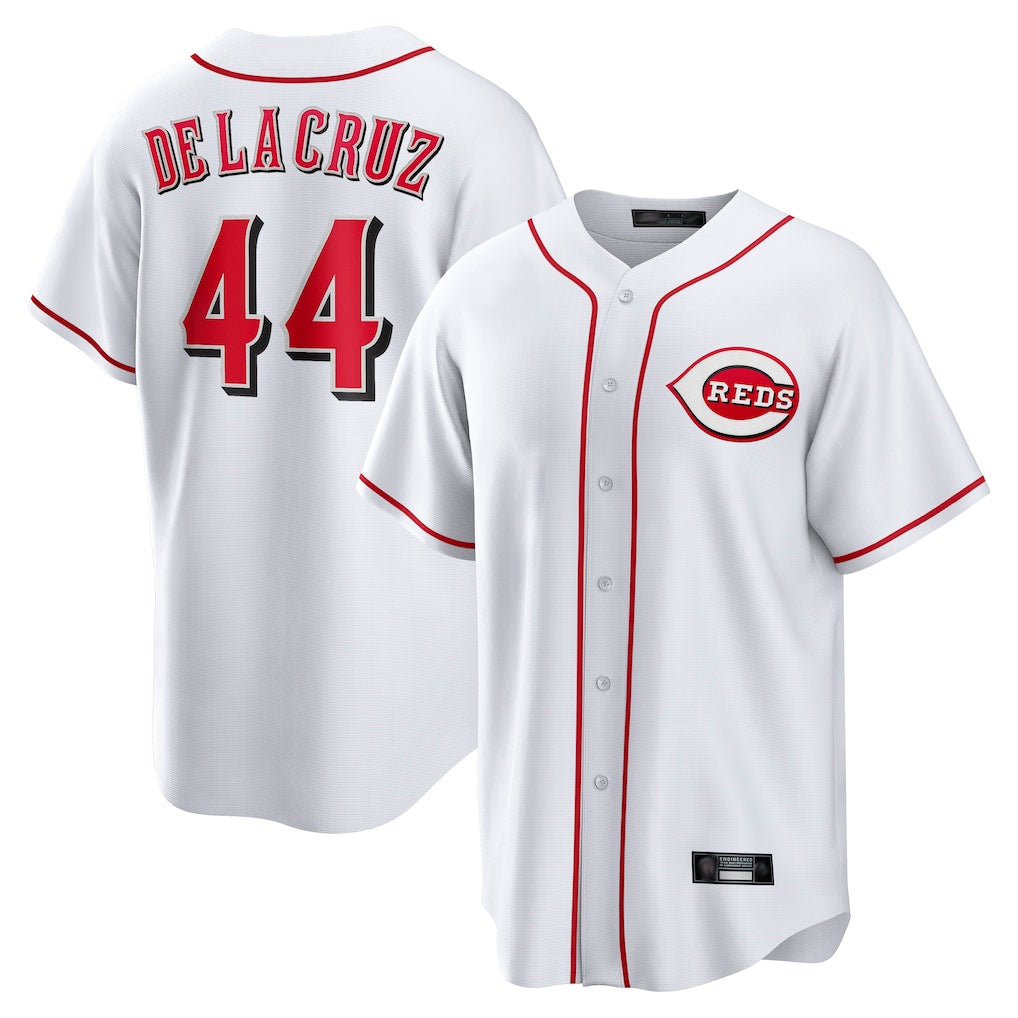 C.Reds #44 Elly De La Cruz Player White Game Home Ddoa Stitched Jerseys