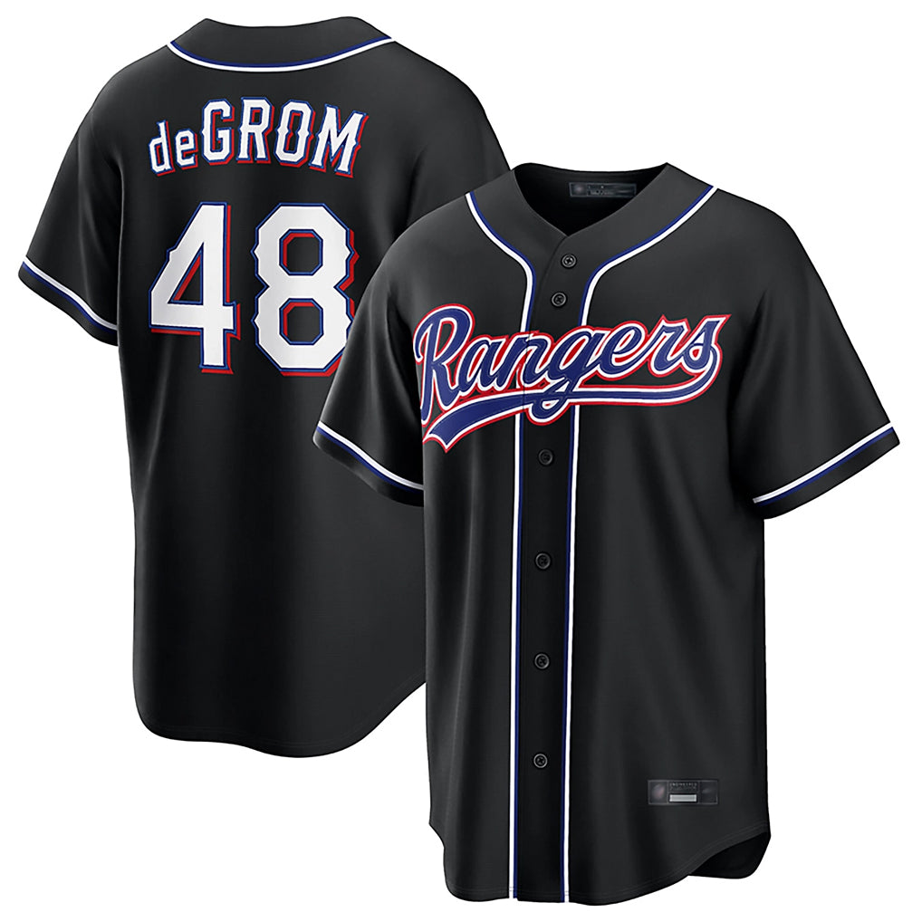 T.Rangers #48 Jacob deGrom Player Black 2026 Out Fashion Replica Ddoa Stitched Jerseys