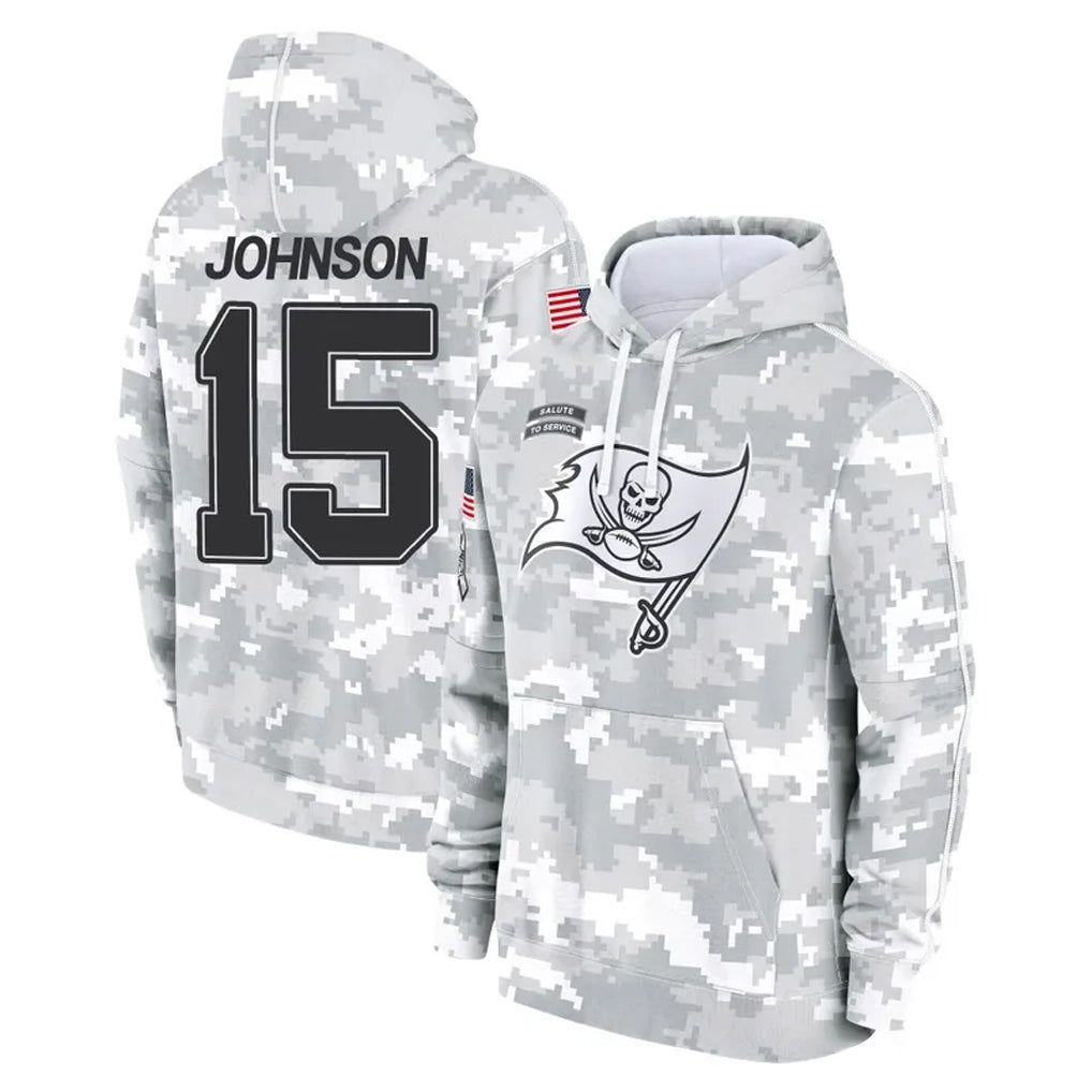 TB.Buccaneers #15 Tez Johnson Player Arctic Camo Limited Salute to Service Pullover Hoodies Game Ddoa Stitched Jerseys