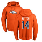 D.Broncos #14 Courtland Sutton Player Orange Pullover Hoodie Limited Ddoa Stitched Jerseys