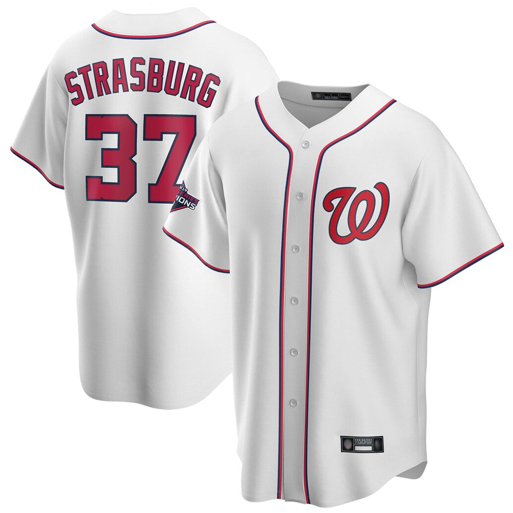 W.Nationals #37 Stephen Strasburg Player White Game Ddoa Stitched Jerseys