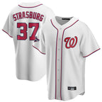 W.Nationals #37 Stephen Strasburg Player White Game Ddoa Stitched Jerseys