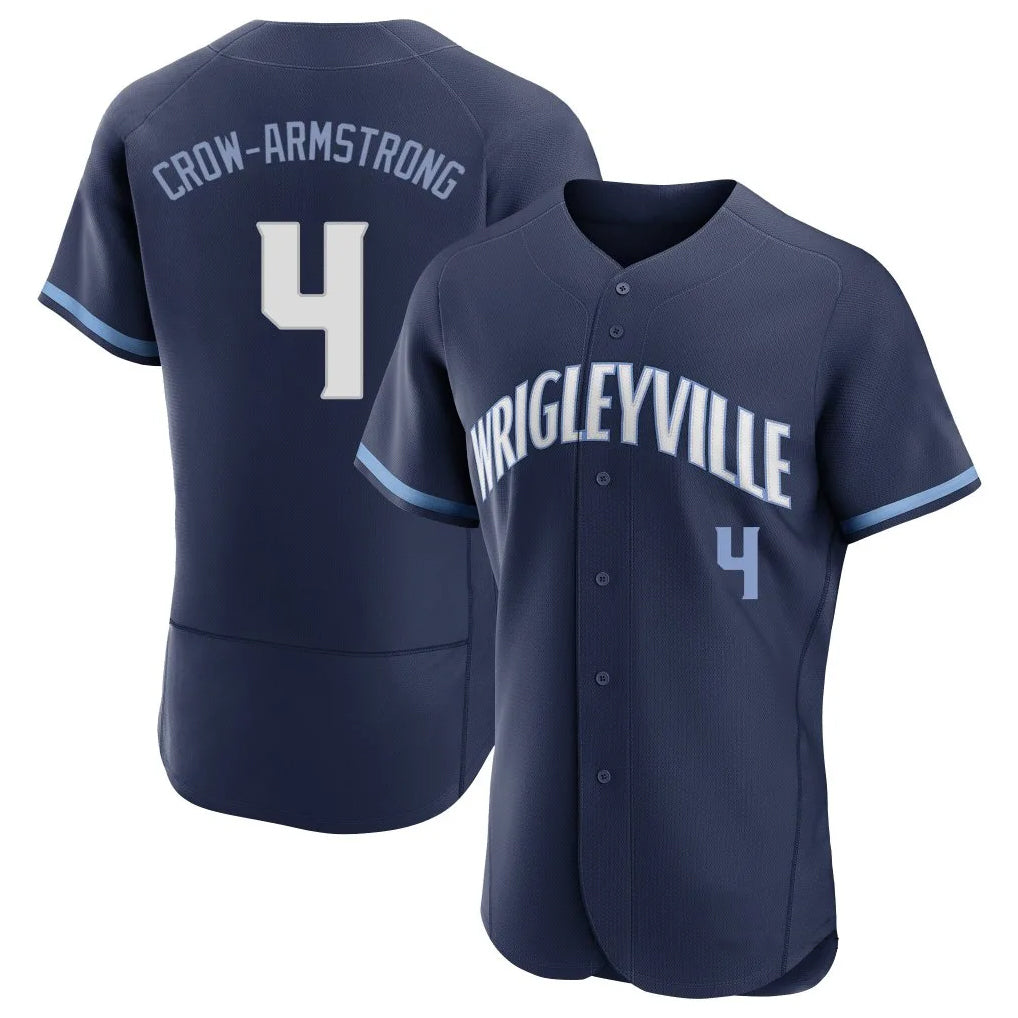 C.Cubs #4 Pete Crow-Armstrong Player Navy City Connect Limited Elite Home Ddoa Stitched Jerseys
