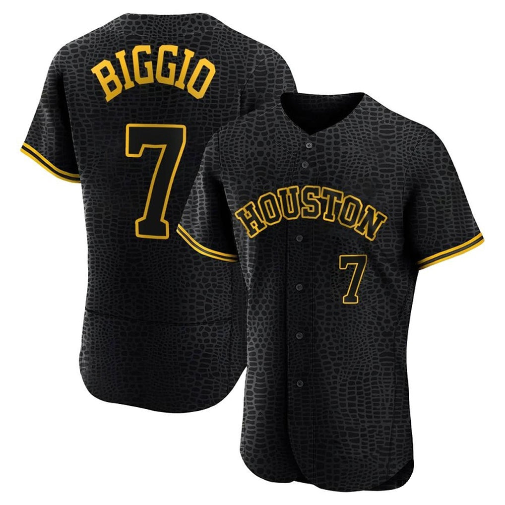 H.Astros #7 Craig Biggio Player Snake Skin City Limited Elite Home Ddoa Stitched Jerseys