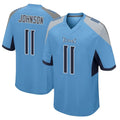 T.Titans #11 Jermaine Johnson II Player Light Blue Home Game Ddoa Stitched Jerseys