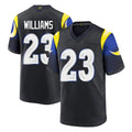 LA.Rams #23 Kyren Williams Player Black Midnight Rivalries Collection Home Game Ddoa Stitched Jerseys