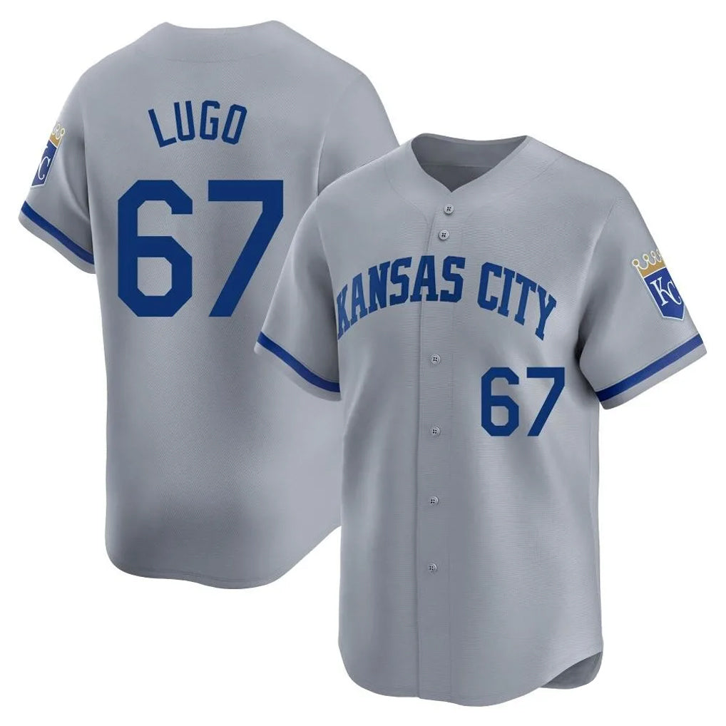 KC.Royals #67 Seth Lugo Player Gray Limited Home Ddoa Stitched Jerseys