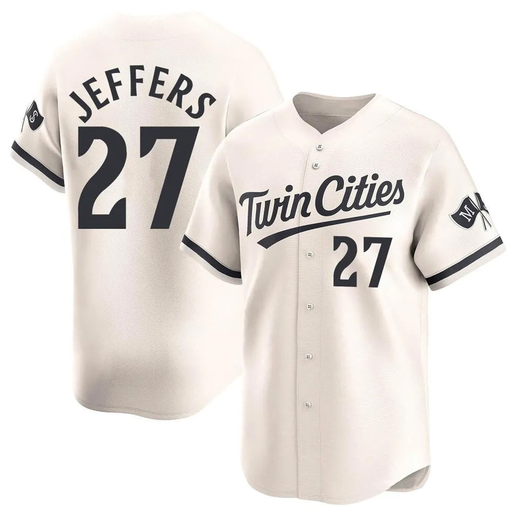 M.Twins #27 Ryan Jeffers Player Cream Home Limited Ddoa Stitched Jerseys