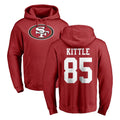 SF.49ers #85 George Kittle Player Red LOGO Pullover Hoodies Home Game Ddoa Stitched Jerseys