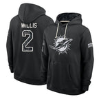 M.Dolphins #2 Malik Willis Player 2026 Black Logo Pullover Hoodies Limited Game Ddoa Stitched Jerseys