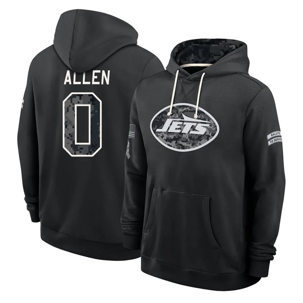NY.Jets #0 Braelon Allen Player 2026 Black Logo Pullover Hoodies Limited Game Ddoa Stitched Jerseys