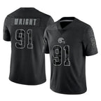 C.Browns #91 Alex Wright Player Black Reflective Home Game Ddoa Stitched Jerseys