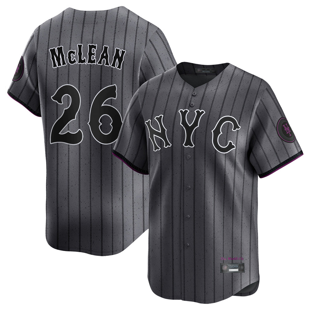 NY.Mets #26 Nolan McLean Player Gray City Connect Limited Ddoa Stitched Jerseys