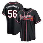 A.Braves #56 Spencer Schwellenbach Player Black Fashion Out Game Ddoa Stitched Jerseys