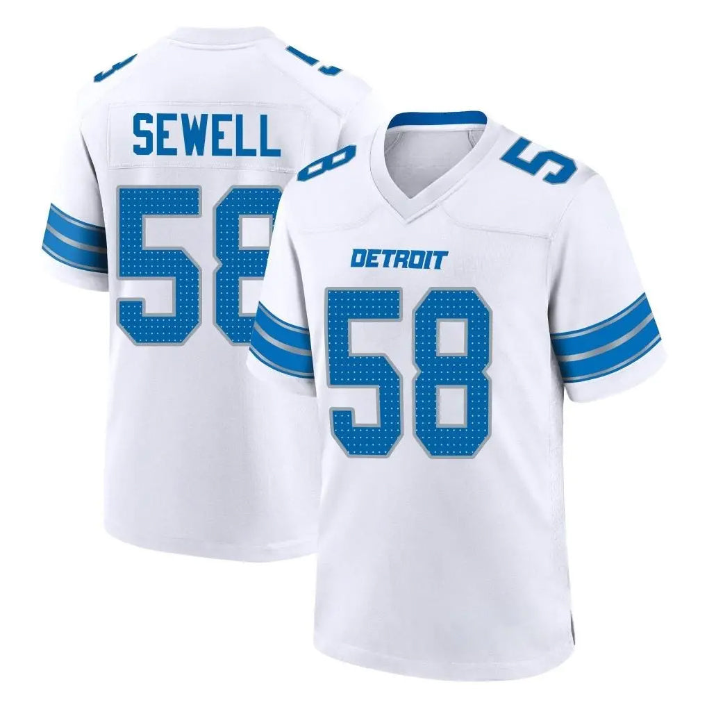 D.Lions #58 Penei Sewell Player White Alternate Home Game Ddoa Stitched Jerseys