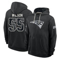 NE.Patriots #55 Jared Wilson Player 2026 Black Logo Pullover Hoodies Limited Game Ddoa Stitched Jerseys
