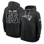 NE.Patriots #55 Jared Wilson Player 2026 Black Logo Pullover Hoodies Limited Game Ddoa Stitched Jerseys