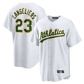 Athletics #23 Shea Langeliers Player White Home Game Ddoa Stitched Jerseys