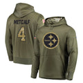 P.Steelers #4 DK Metcalf Player Olive Salute to Service Pullover Hoodie Home Game Ddoa Stitched Jerseys