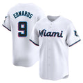 M.Marlins #9 Xavier Edwards Player White  Home Limited Ddoa Stitched Jerseys