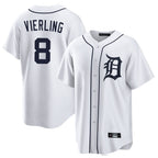 D.Tigers #8 Matt Vierling Player White Home Game Ddoa Stitched Jerseys