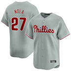 P.Phillies #27 Aaron Nola Player Gray Home Limited Ddoa Stitched Jerseys