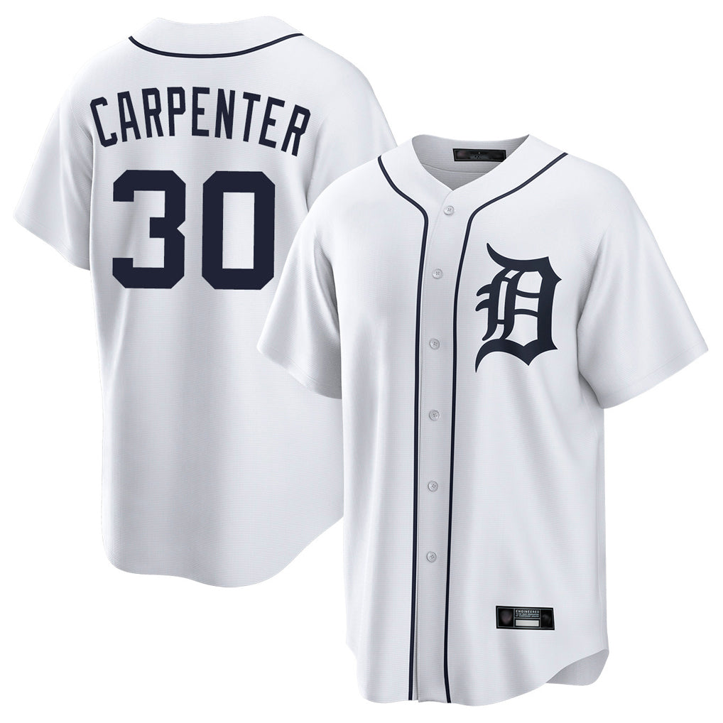 D.Tigers #30 Kerry Carpenter Player White Home Game Ddoa Stitched Jerseys