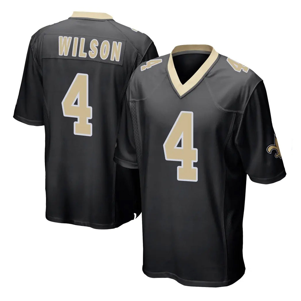 NO.Saints #4 Zach Wilson Player Black Home Game Ddoa Stitched Jerseys