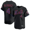 NY.Mets #4 Francisco Alvarez Player Black Alternate Home Limited Ddoa Stitched Jerseys