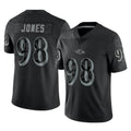 B.Ravens #98 Travis Jones Player Black REFLECTIVE Limited Ddoa Stitched Jerseys