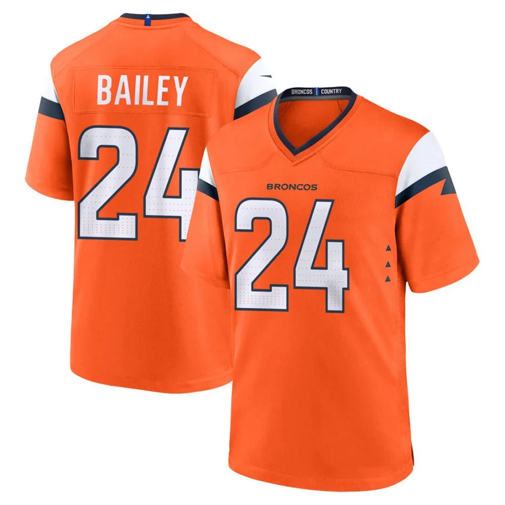 D.Broncos #24 Champ Bailey Player Orange Home Game Ddoa Stitched Jerseys