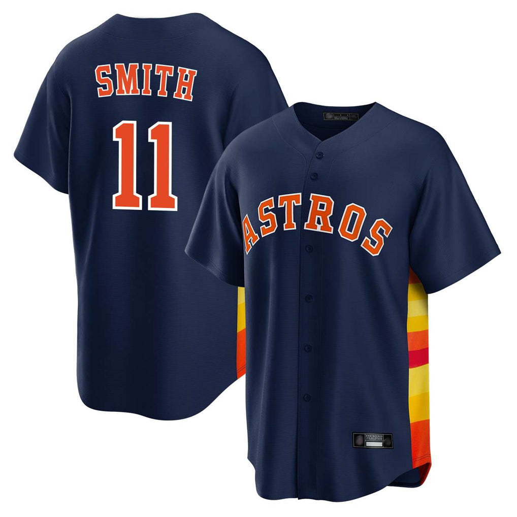 H.Astros #11 Cam Smith Player Navy Home Game Ddoa Stitched Jerseys