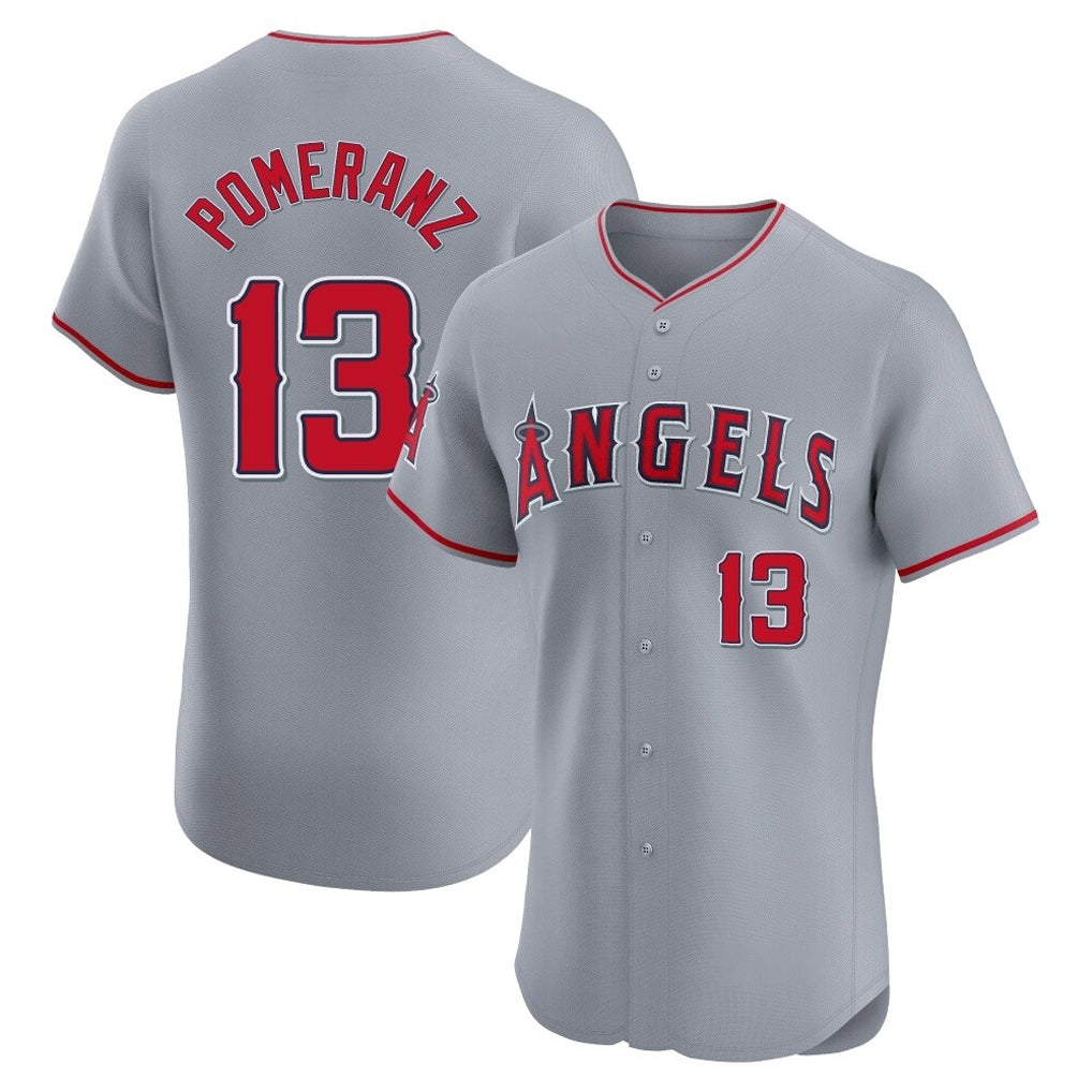LA.Angels #13 Drew Pomeranz Player Gray Home Limited Elite Ddoa Stitched Jerseys