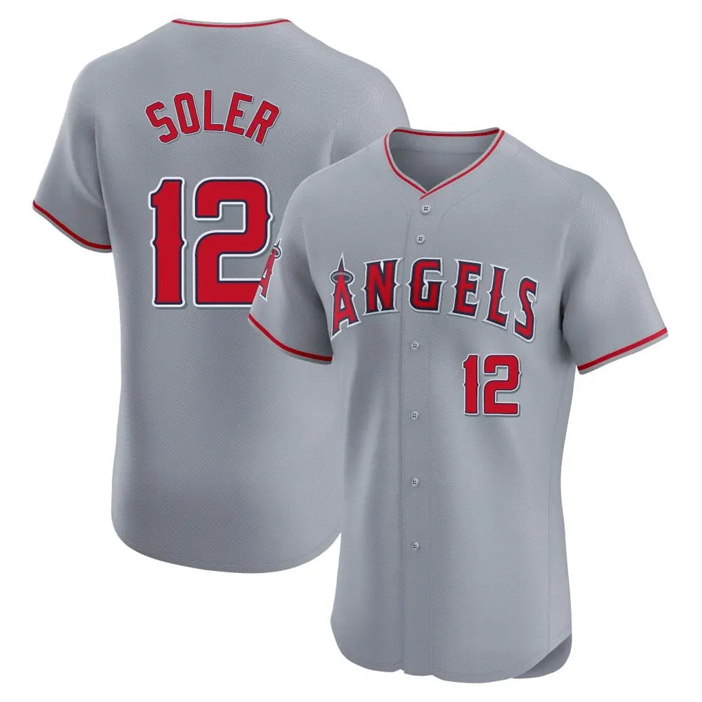 LA.Angels #12 Jorge Soler Player Gray Home Limited Elite Ddoa Stitched Jerseys